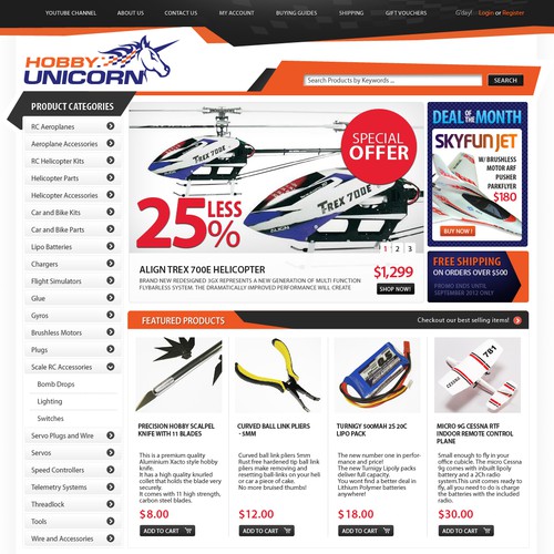 Hobby Unicorn - Design a cutting edge eCommerce site.