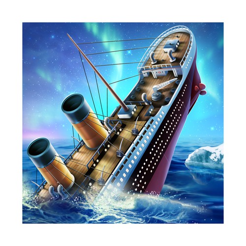 Design an icon of the titanic sinking for Escape Titanic app