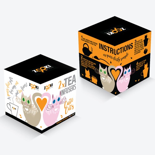 Design a fun and modern packaging concept for a globally sold product - Cat shaped tea infusers.