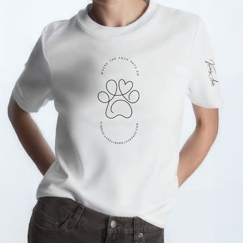 Minimalist Paw & Heart Logo T-Shirt for Pet Lovers - THIS DESIGN IS FOR SALE
