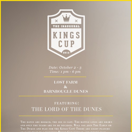 Create the next design for THE KINGS CUP