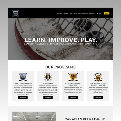 Custom Signature Website for Canadian Beer League