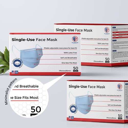 Bold Minimalist Packaging Design For Disposable Mask Box