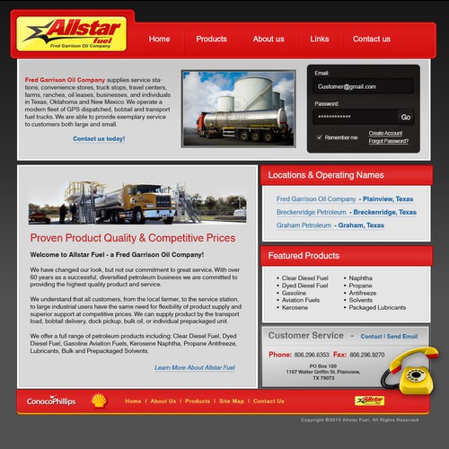 Create the next website design for All Star Fuel