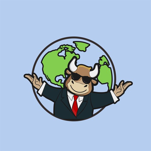 global bull illustration logo