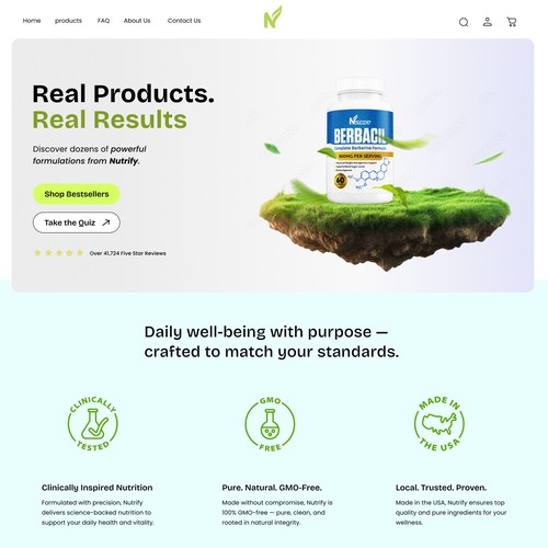 supplements Landing page
