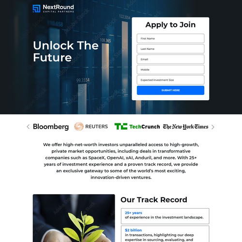 Landing page design