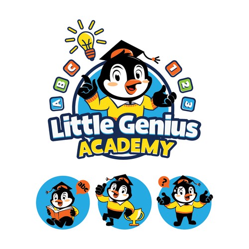 fun mascot concept for little genius academy