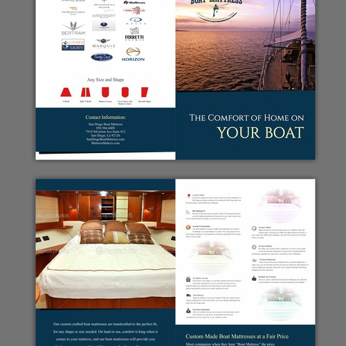 Bi-Fold Postcard For Custom Boat Mattress Company 