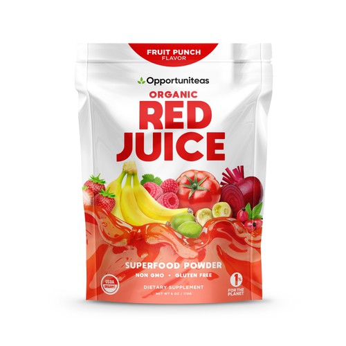 Red juice packaging design