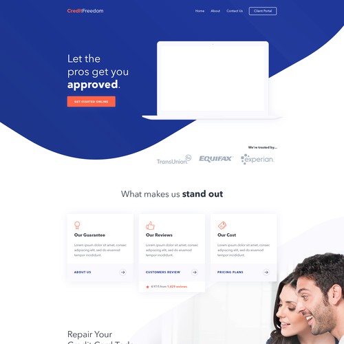 Modern landing page design