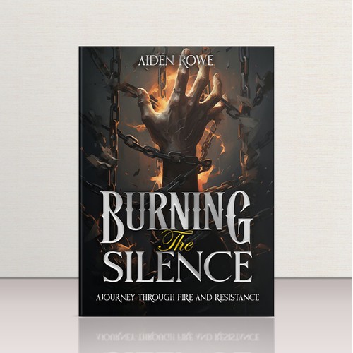 "BURNING SILENCE: Nordic-Inspired Book Cover Design for Icelandic Author"