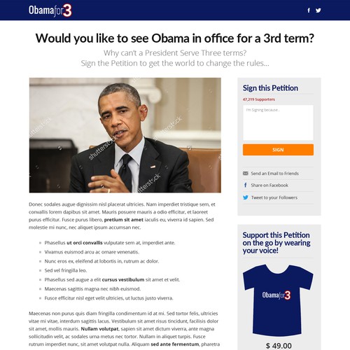 "Obama For 3" Petition