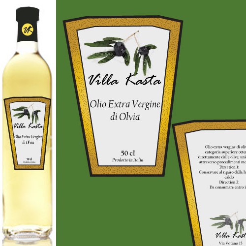 Classy Label for High Quality Olive Oil 'Villa Kasta'