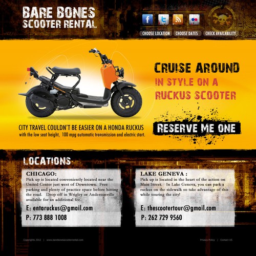 website design for Rentaruckus.com   (Scooter rental business)