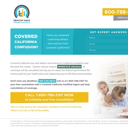SIMPLE: California Obamacare Landing Page