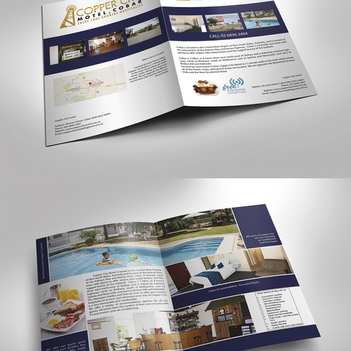 Create a new brochure for our popular motel - Copper City Motel