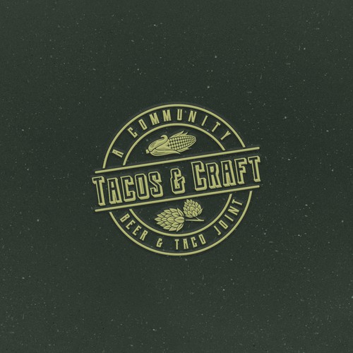 Vintage logo concept for a beer and taco joint
