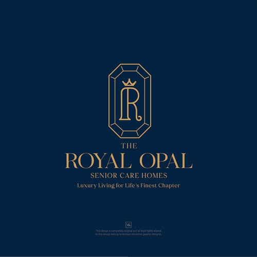 The Royal Opal Senior Care Homes luxury logo design