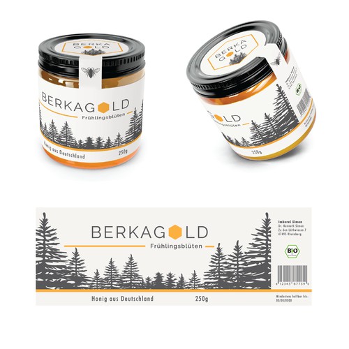 PAckaging label for a high end German honey company