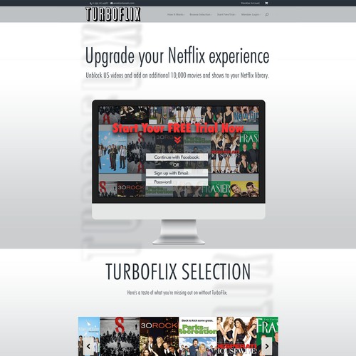 TurboFlix needs a homepage for its premium video streaming service