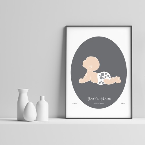 Minimalistic baby illustration