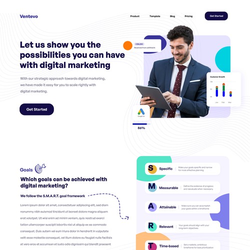 Landing Page design for a digital marketing agency