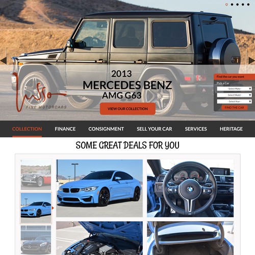 Modern web page design for Lusso Auto Group 