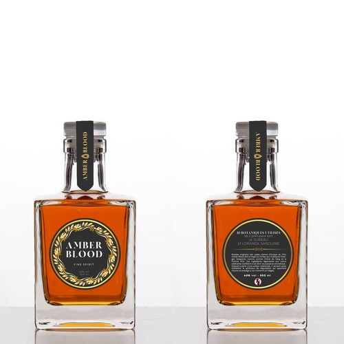 Label for Amber Blood GIN