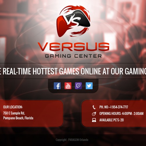 Landing Page for LAN Center/Gaming Venue