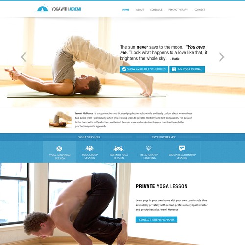 Design a winning website for an exciting yoga teacher in San Francisco