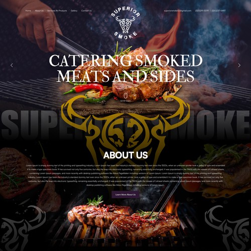catering meat food website design