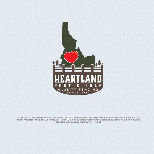 vintage logo concept for Heartland post and pole company