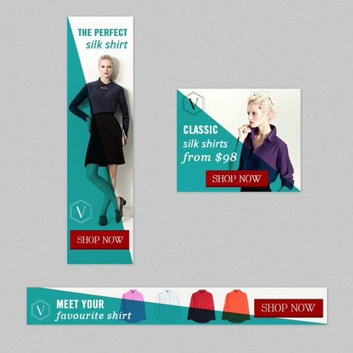 Create banner ads to advertise an indie women's fashion brand