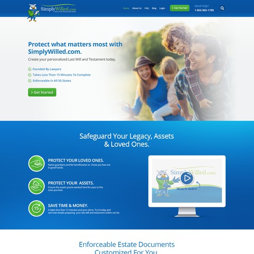 Simplywilled Homepage redesign