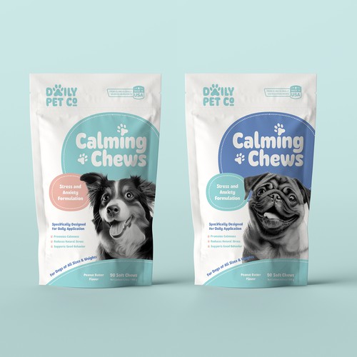 Calming Pet Chews Pouch design
