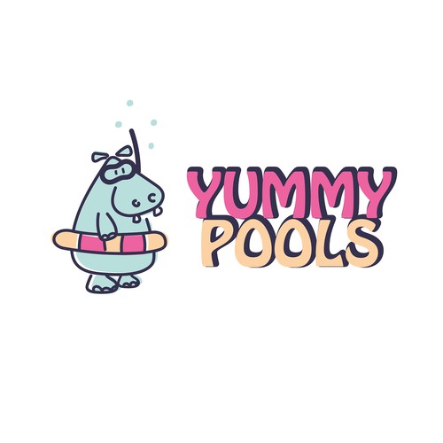 Fun, bright and lively logo for a pool service brand.