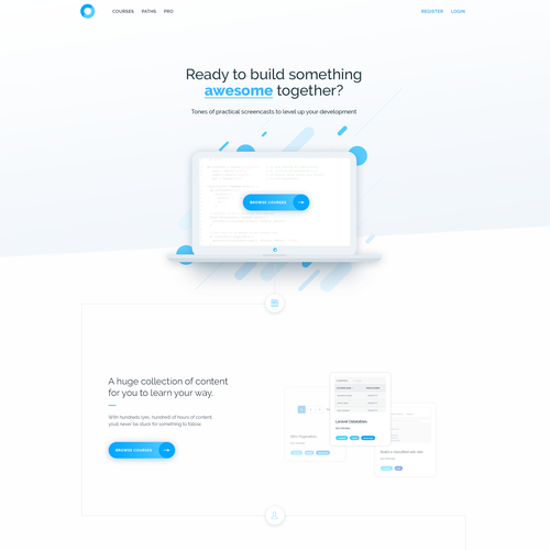 Light Landingpage for codecourse
