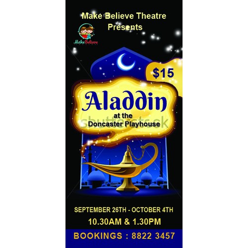 children's theatre, flyer for the show 'Aladdin'