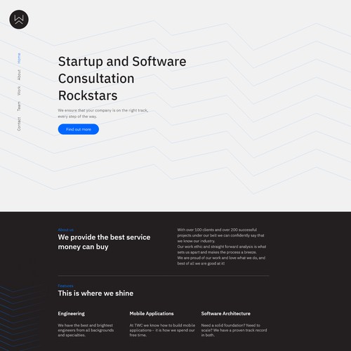Web design for startup and software consultation company