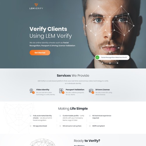 LEM Verify Home Page Concept
