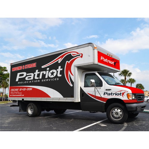 High-end moving company seeking truck wrap design for Patriot relocation services.