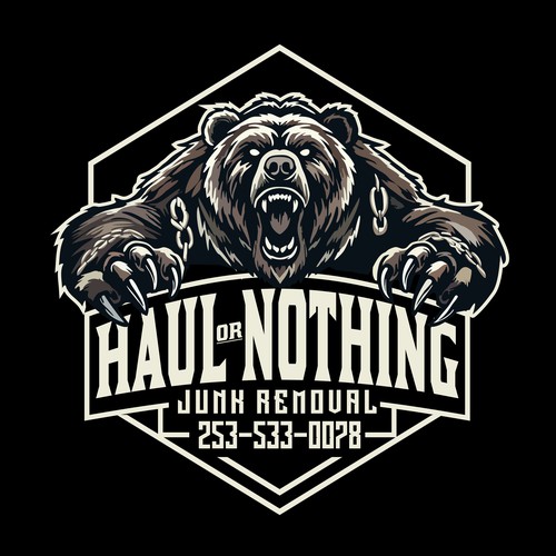Haul or Nothing — Bold Bear Emblem for Junk Removal Brand