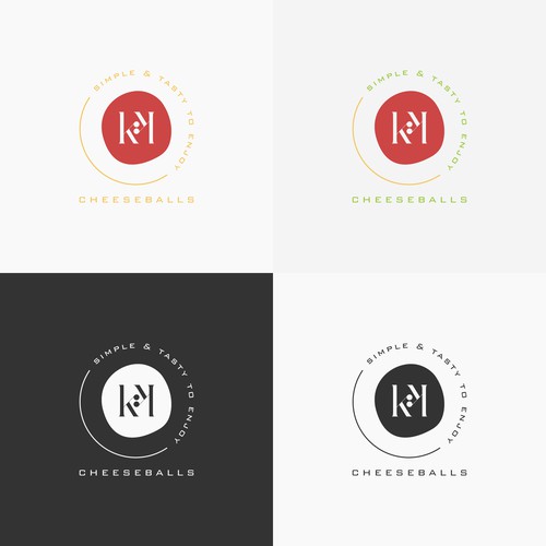 Simple and minimal logo for cheeseballs product from Brazil, KK cheeseballs.