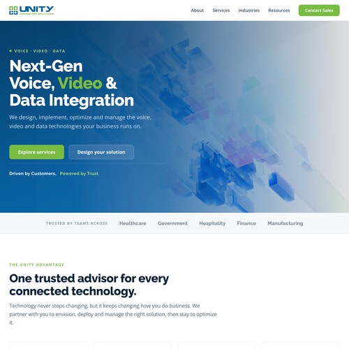 Unity Connected Solutions Website Redesign