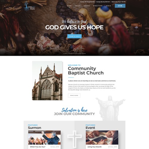 Website Design concept for Community Baptist Church