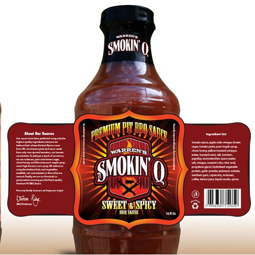 product label for Warren's Smokin' Q