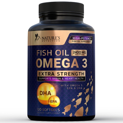 Fish oil tablet label design