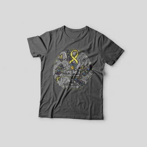 Creative t-shirt design for childhood cancer awareness walk