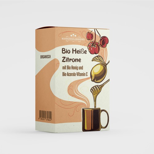 Packaging design for Organic Hot Lemon Drink